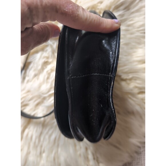 Gianni Firenze Small Mini Two-toned Black Crossbody Italian Leather Handbag Long - Picture 13 of 16